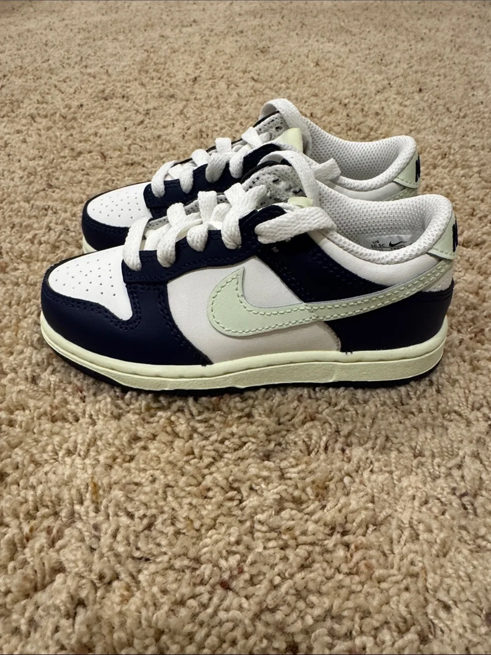 Nike Kids Low-Top Sneakers in White and Navy